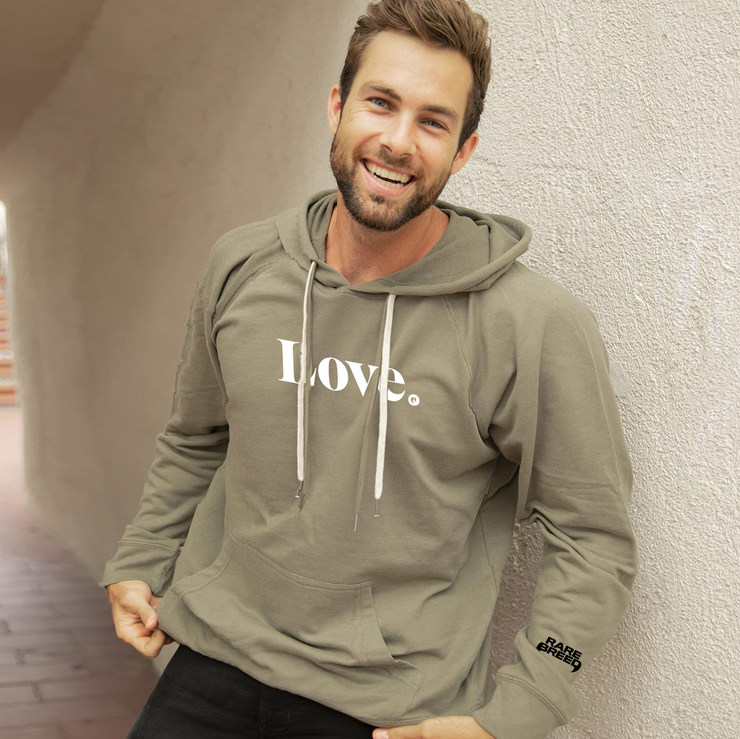 Love Unisex Hooded Pullover - Olive