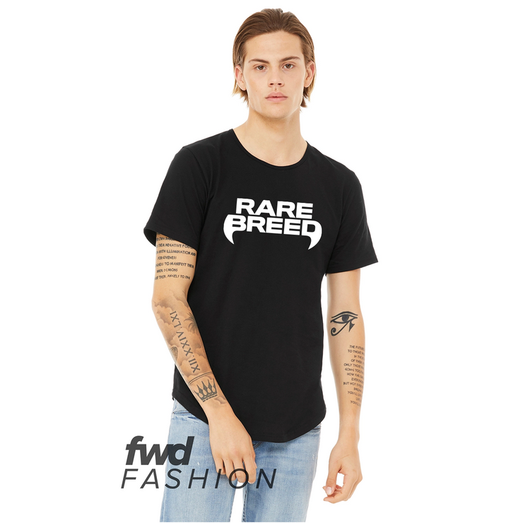 Rare Breed Curved Hem T-Shirt - Black