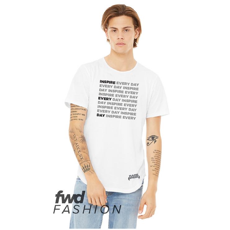 Inspire Everyday Curved Hem T-Shirt - White